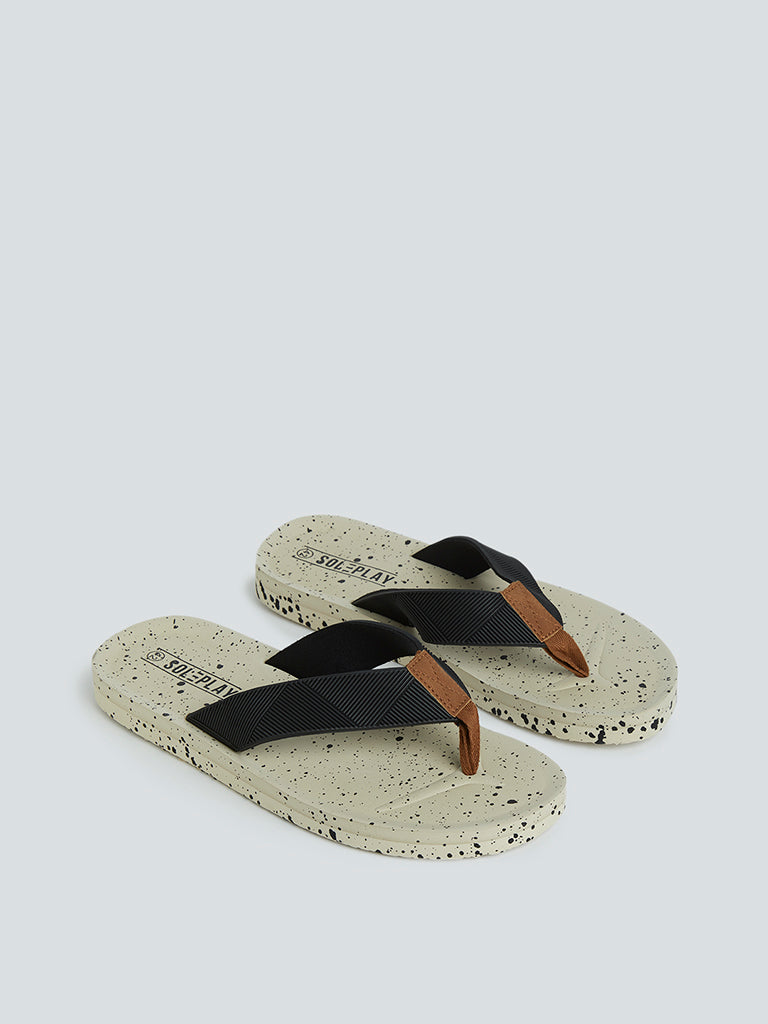 SOLEPLAY Black Speckled Flip-Flops